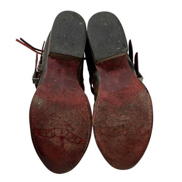 FREEBIRD Scarlett Leather Boots Black Women Size 9 Short Ankle 4 Buckles Heeled - Picture 11 of 12